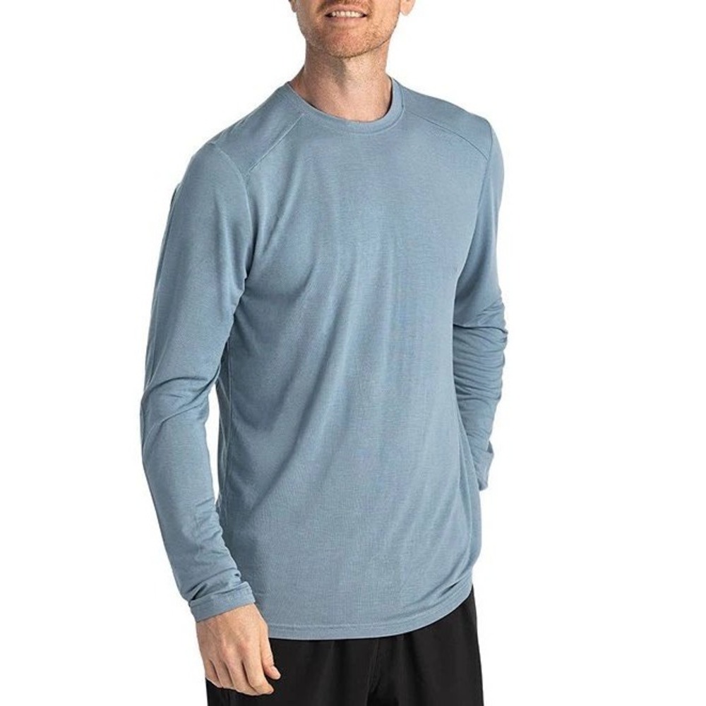 Free Fly Mens Bamboo Lightweight Long Sleeve Shirt Blue Size XL